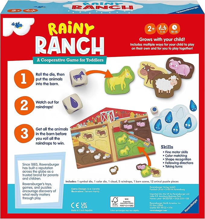 Ravensburger Rainy Ranch - Engaging Cooperative Game for Toddlers | Skill Development | Flexibility for Growing Minds | Stimulates Imagination