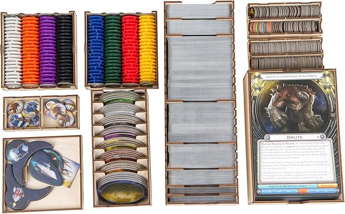 The Broken Token Board Game Organizer - Cosmic Encounter Compatible Collector's Edition Game Crate & Storage Box with Multiple Trays