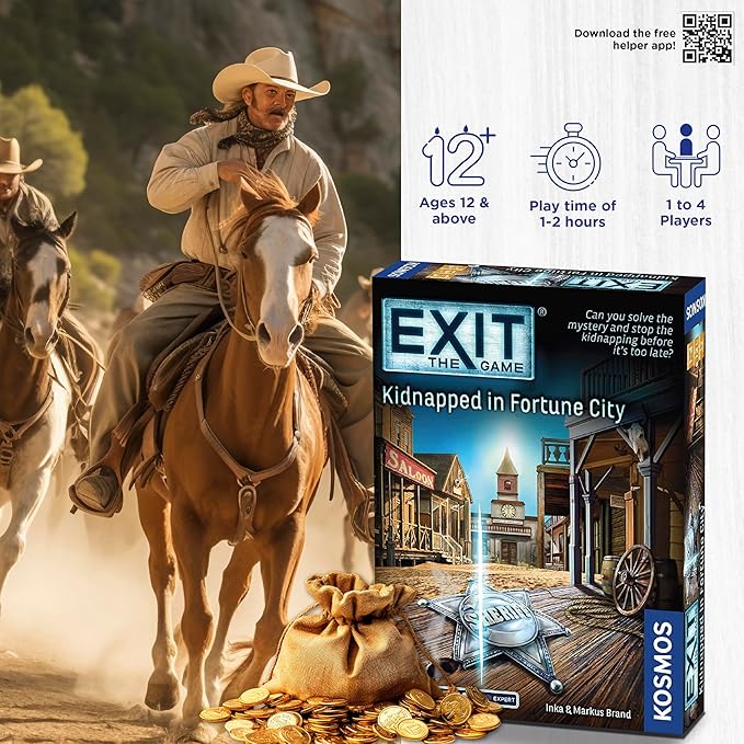 Exit: Kidnapped in Fortune City| Exit: The Game - A Kosmos Game | Family-Friendly, Card-Based at-Home Escape Room Experience for 1 to 4 Players, Ages 12+