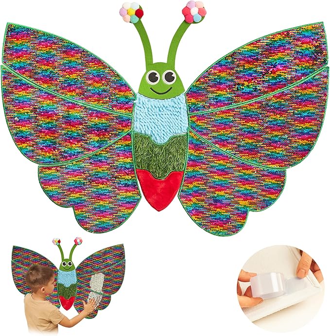 Sensory Wall Panel | Sequin Busy Board for Sensory Room and Daycare | Montessori Toys and Activity | Autism Mats and Squares for Toddlers and Kids