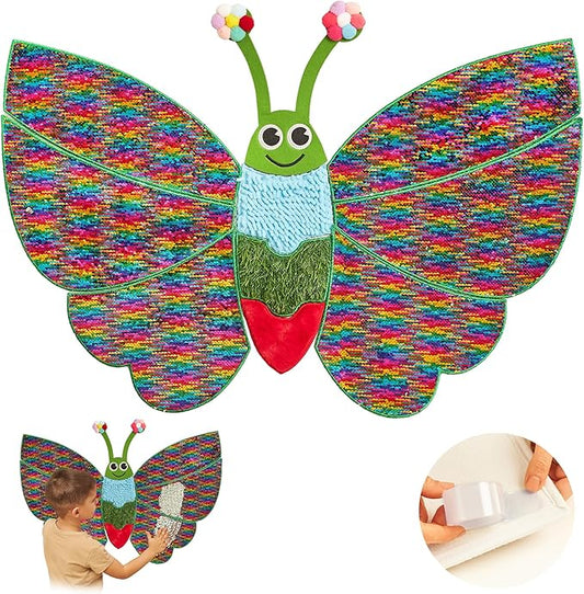 Sensory Wall Panel | Sequin Busy Board for Sensory Room and Daycare | Montessori Toys and Activity | Autism Mats and Squares for Toddlers and Kids