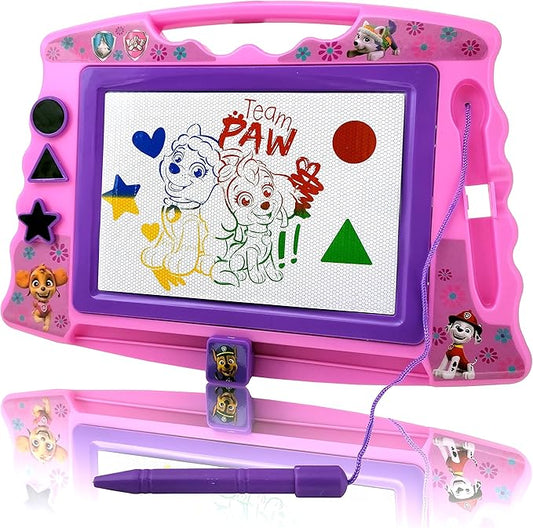 Lollipop PAW Patrol Magnetic Drawing Board with Stylus and 3 Stamps, for Girls or Boys (Pink)…