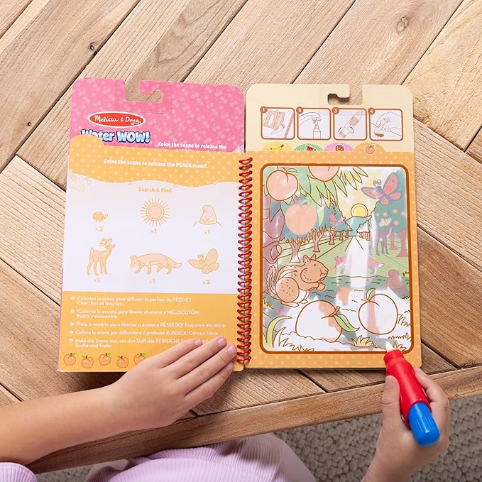 Melissa & Doug Scented Water Wow! Reusable Water-Reveal Coloring Activity Pad 2-Pack Bundle – Fruit, Treats