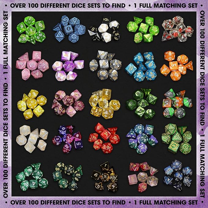 1985 Games Premium Mystery Dice, Set of 7 Polyhedral Dice, DND Dice Set, Premium RPG Dice, Suitable for Role Playing, Table Games (Premium Mystery Pack of 1)