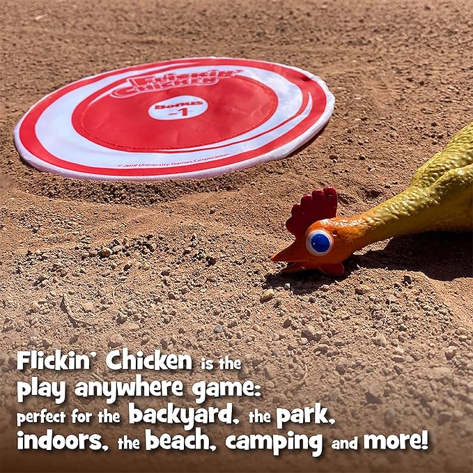 University Games, Flickin Chicken Indoor Outdoor Target Toss Game, The Go Anywhere Game for 2 or More Players Ages 6 and Up