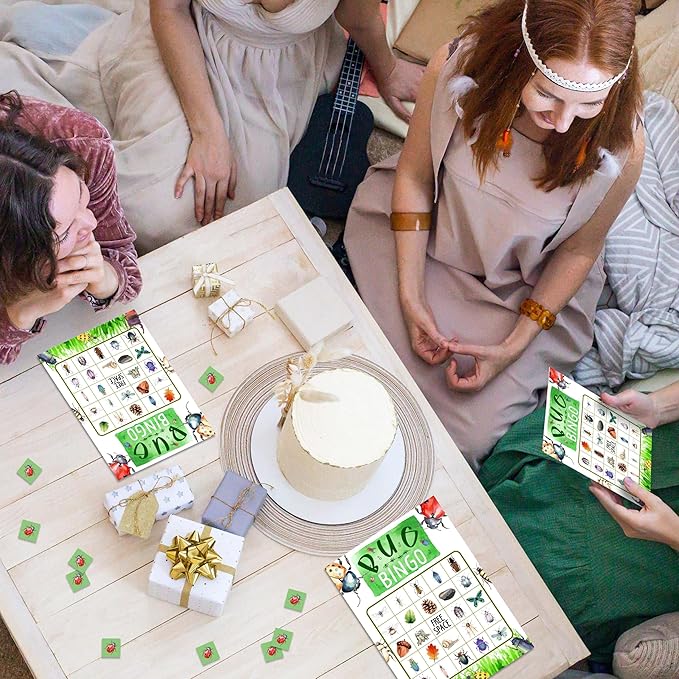 Bug Games Bingo Cards, Insect Theme Bingo Game, Bug Camping Nature Game for Family Friends Large Multiplayer Group Activities, Bug Party Birthday Favors Gifts -06