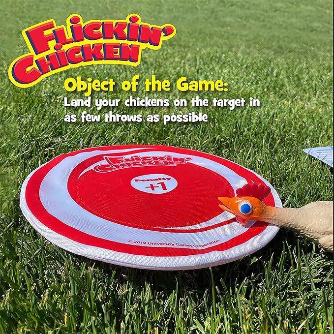 University Games, Flickin Chicken Indoor Outdoor Target Toss Game, The Go Anywhere Game for 2 or More Players Ages 6 and Up
