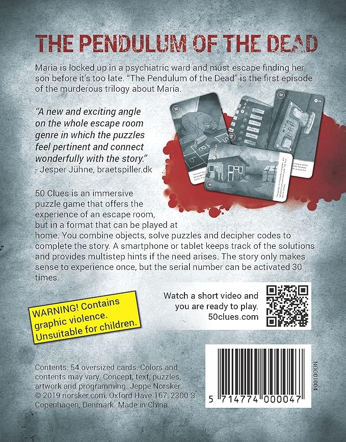 COILEDSPRING 50 Clues | 50 Clues - Part 1: The Pendulm of The Dead | Puzzle Escape Game | Ages 16+ | 1-5 Players | 90 Minutes Playing Time