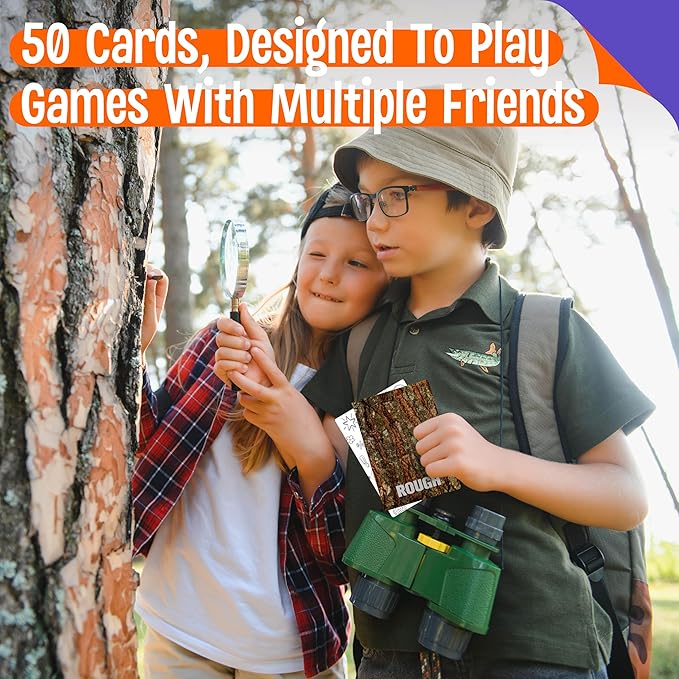 SpriteGru Seek and Find Scavenger Hunt Card Game, 50 Seek and Find Cards, Funny Games for Family, Toddlers, Kids, Adults-Outside, Yard, Camping Activities