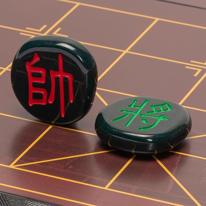 Yellow Mountain Imports Large Chinese Chess (Xiangqi) Magnetic Travel Board Game Set (14.6-inch) with Black Playing Pieces