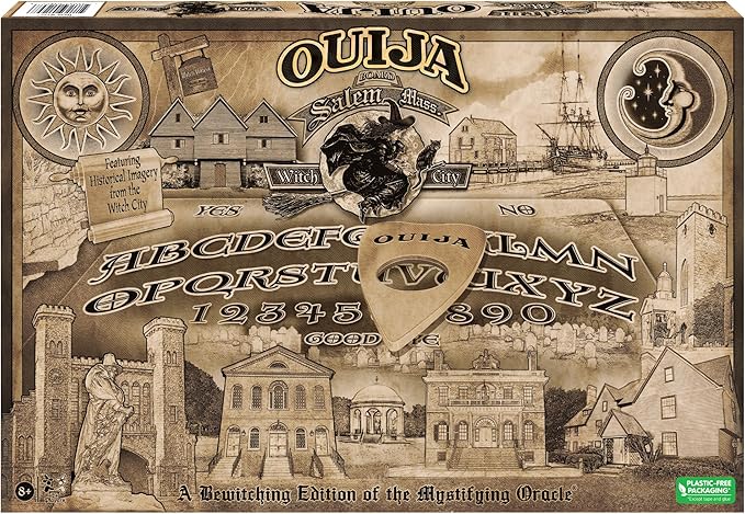 Ouija Salem Edition by Winning Moves Games USA, Spooky and Dark Special City Edition Ouija Board, for 2+ Players Age 8+