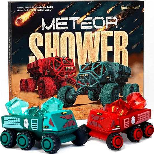 Queensell Meteor Shower – Board Game for Adults and Kids - Fast Strategy Game - 2 Player Tabletop Game – Educational Toys Gift – Fun Family Games for Ages 8 and up