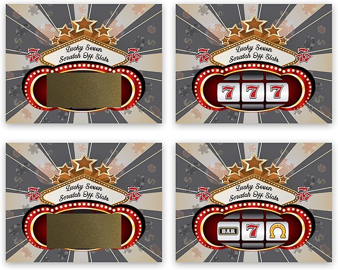 My Scratch Offs Slot Machine Casino Night Gambling Scratch-Off Game Cards Party Favors Business Promotions Customer Rewards 26 pk