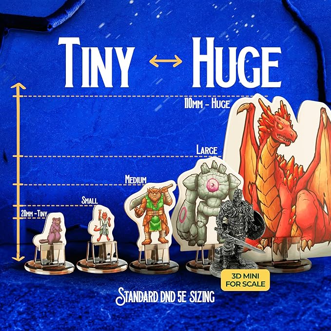 Hard Flat Minis for DND Miniatures with Bases | 28mm - 32mm Scale Dungeons and Dragons Starter Set 5e (Ruthless Pack, 39, Miniatures)