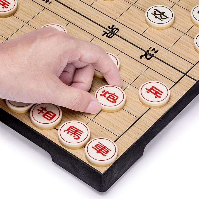 Yellow Mountain Imports Chinese Chess (Xiangqi) Magnetic Travel Set (12.2 Inches) - Compact, Folding Board Game Set