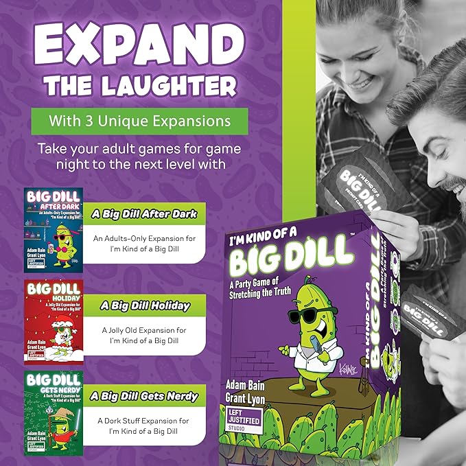 I'm Kind of a Big Dill — Hilarious Party Card Game for Adults & Teens — Perfect for Game Night & Parties — Bluffing, Guessing & Exaggeration with Tokens for Friends & Family Fun!