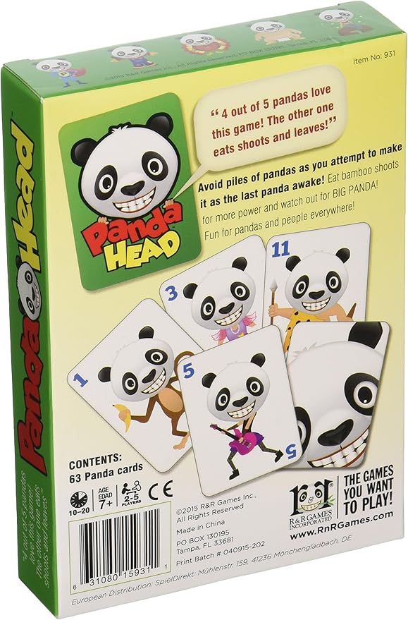 R&R Games Panda Head - Fast-Paced Card Game for Adults & Kids