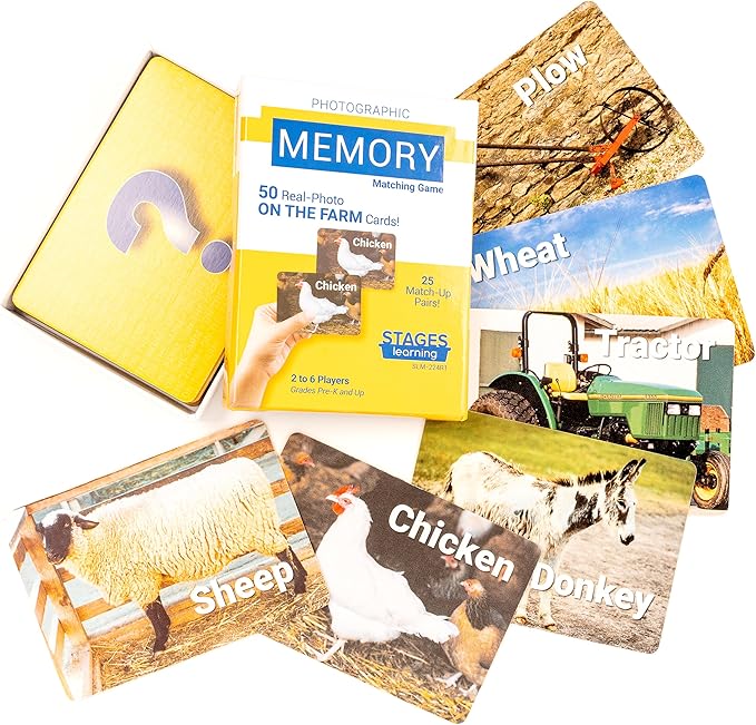 On The Farm Memory Card Game from The Makers of Language Builder with Real Photo Images