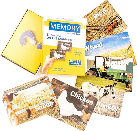 On The Farm Memory Card Game from The Makers of Language Builder with Real Photo Images
