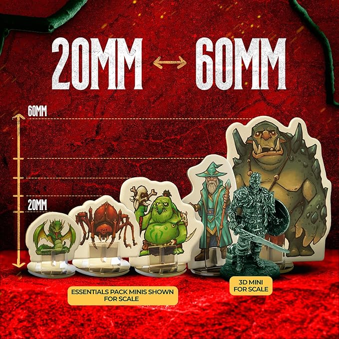 Hard Flat Minis for DND Miniatures with Bases | 28mm - 32mm Scale Dungeons and Dragons Starter Set 5e (Class Pack, 35, Miniatures)