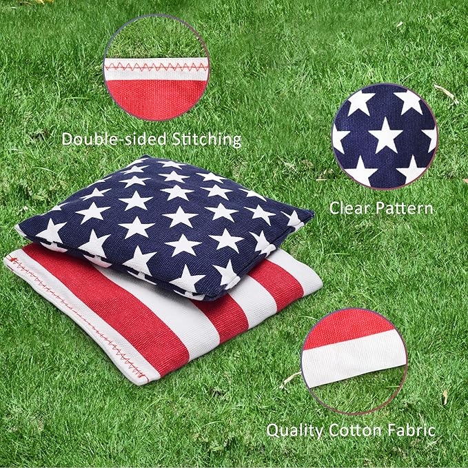 Cornhole Set, Tailgate/Regulation Size Cornhole Boards with 8 Bean Bags and Carrying Case, 3x2/4x2 Corn Hole Outdoor Game Toss Board for Adults Outside Activities