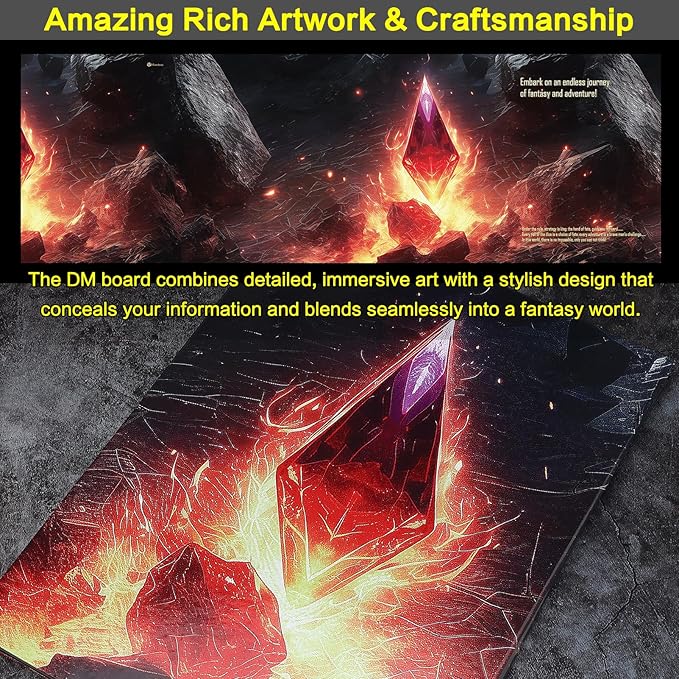 Haxtec DND DM Screen, Dungeons and Dragons Master Screen, Four-Panel with Magnetic Pockets DM Screen for Board Games Masters, TTRPG Accessories D&D Gifts for DM Dungeons Masters