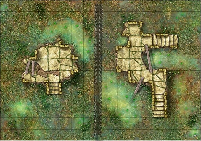 Loke Big Book of Battle Mats Wilds Wrecks & Ruin, Merchandise for RPG Board Game, for Ages 14+