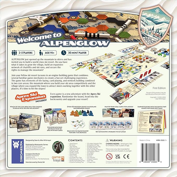 Alpenglow: The Ski Resort Board Game | Fun Strategy Game for Adults and Teens | 2-5 Players | Includes Apres Ski Expansion