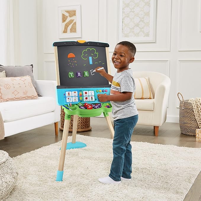 LeapFrog Interactive Learning Easel with Magnetic Chalkboard and Whiteboard for Kids Ages 3-5 (Frustration Free Packaging)