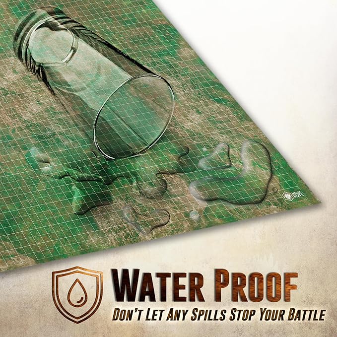 Battle Game Mat for DND - [48" x 72"] Wargaming Tabletop Map - Gaming Board for Warhammer 40k, Dungeons and Dragons, Wargame RPG - Vinyl Gaming Grass Terrain