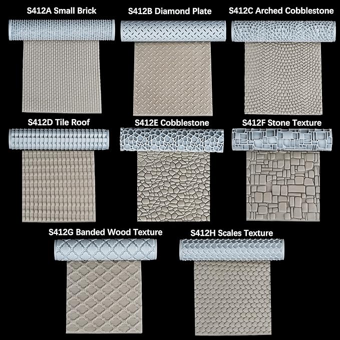 AUSPDICE High-Detail Texture Roller Set, Expert Game Pieces for RPG Terrain, DND D&D 28mm Miniature, Dungeons and Dragons, TTRPG Tabletop Miniatures (S411D Skull Texture)