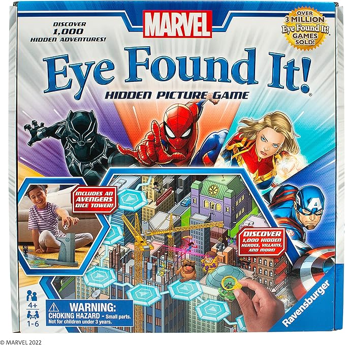 Ravensburger Marvel Eye Found It! Board Game - Engaging Puzzle Game for Kids and Adults | Features Beloved Marvel Characters | Encourages Memory and Observation Skills | Ideal Gift for Marvel Fans