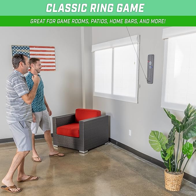 GoSports Hook 21 Ceiling Mount Ring Swing Game - Choose Your Color - Play Indoors or Outdoors