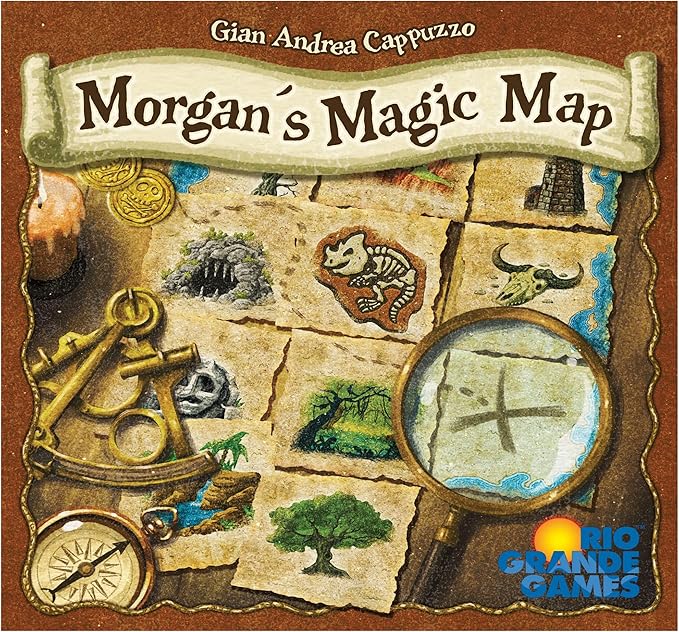 Rio Grande Games Morgan's Magic Map - Tile Placement Game, Pirate Map Treasure Hunt, Modular Game Board, Rio Grande Games, Ages 10+, 2-4 Players, 30-60 Minute Playing Time