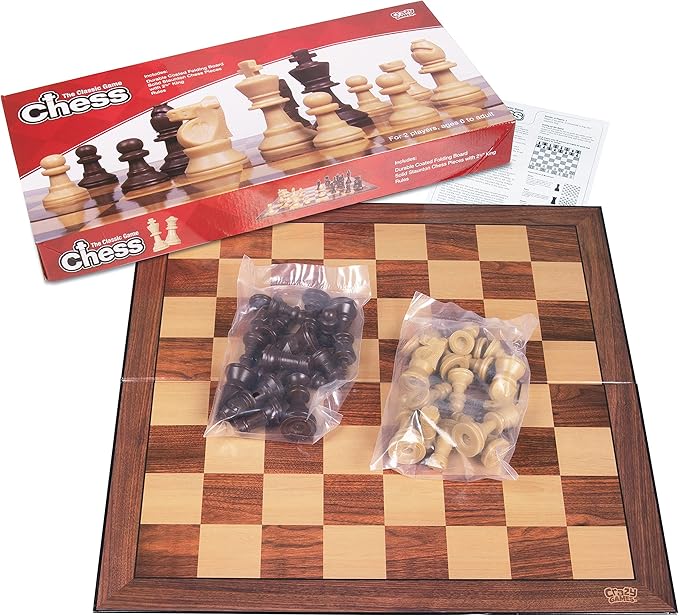 Plastic Chess Set: Premium Quality, Foldable Board with Staunton Pieces - Perfect for Travel, Kids and Adults, Suitable for Indoor & Outdoor Portable Ajedrez