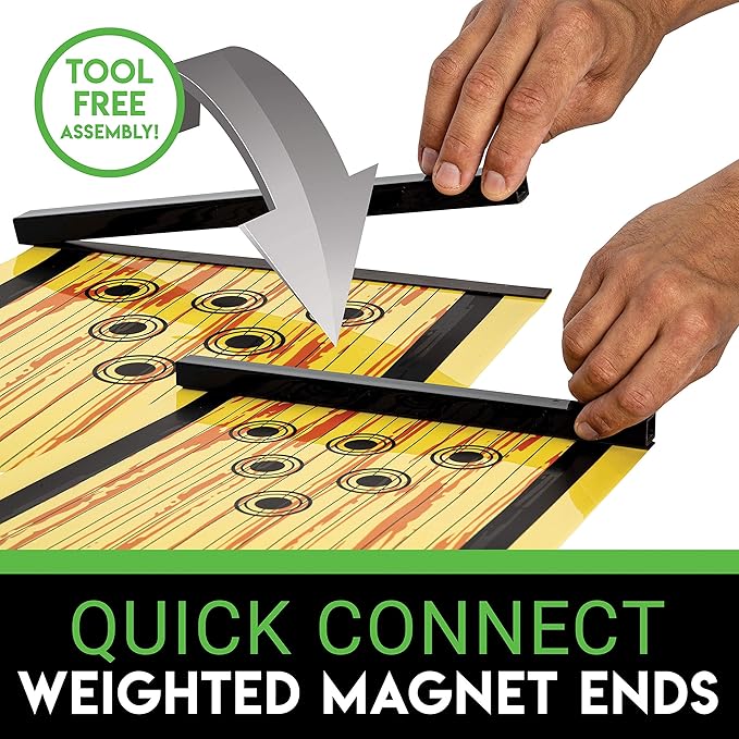 Franklin Sports Shuffleboard Table Game Mats – Tabletop Shuffleboard Mats and Pushers – Indoor Shuffleboard Games