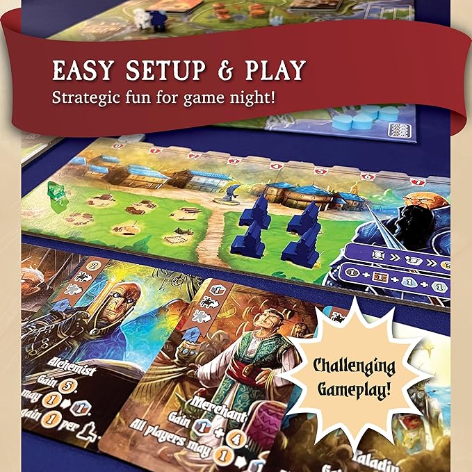 Margraves of Valeria Board Game – Strategic Fantasy Game for 1-5 Players, Card-Driven Mechanics, Stunning Artwork, High Replayability, Perfect for Game Nights
