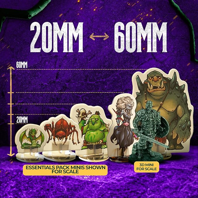 Hard Flat Minis for DND Miniatures with Bases | 28mm - 32mm Scale Dungeons and Dragons Starter Set 5e (Sinister Pack, 34, Miniatures)