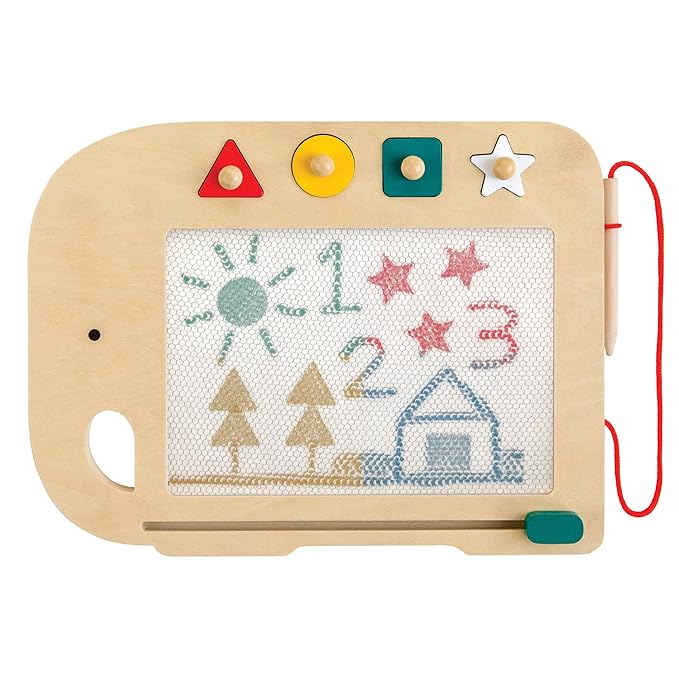 Petit Collage Elephant Magic Sketch Board Doodle + Draw – Reusable Sketching Toy for Kids – Creative Toys for Ages 3+ – Ideal Travel Activity for Toddlers and Children