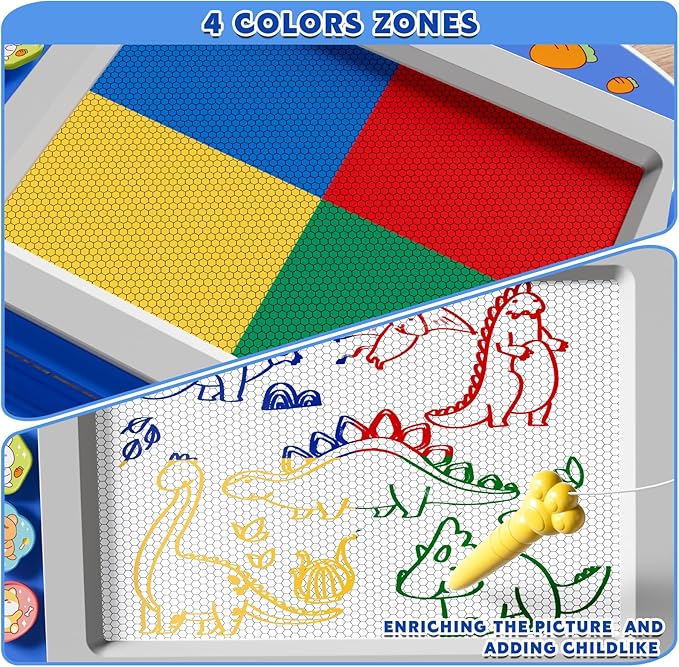Large Magnetic Drawing Board 13 × 17 in Doodle Board Toddler Toys for Girls Boys 3 4 5 6 7 Year Old Kids, Preschool Educational Travel Toys Gifts Etch A Colorful Sketch Magnet Erasable Writing Pad