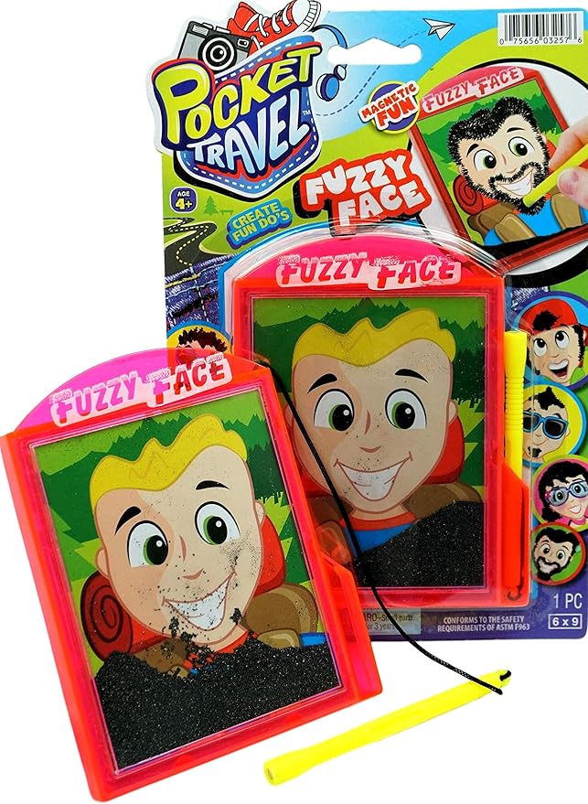 JA-RU Pocket Travel Toy Set (5 Toys) Kids Mini Handheld Games. Pinball Machine, Finger Basketball, Fishing Game, Magnetic Beard, & Small Tic Tac Toe. Party Favors. 3255-3258-3257-3205-3256p