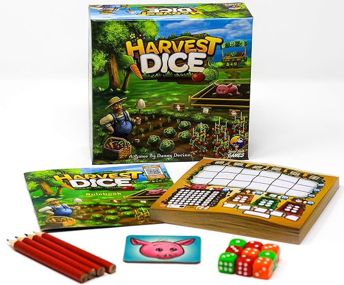 Harvest Dice Board Game, Roll and Write, 2-4 players