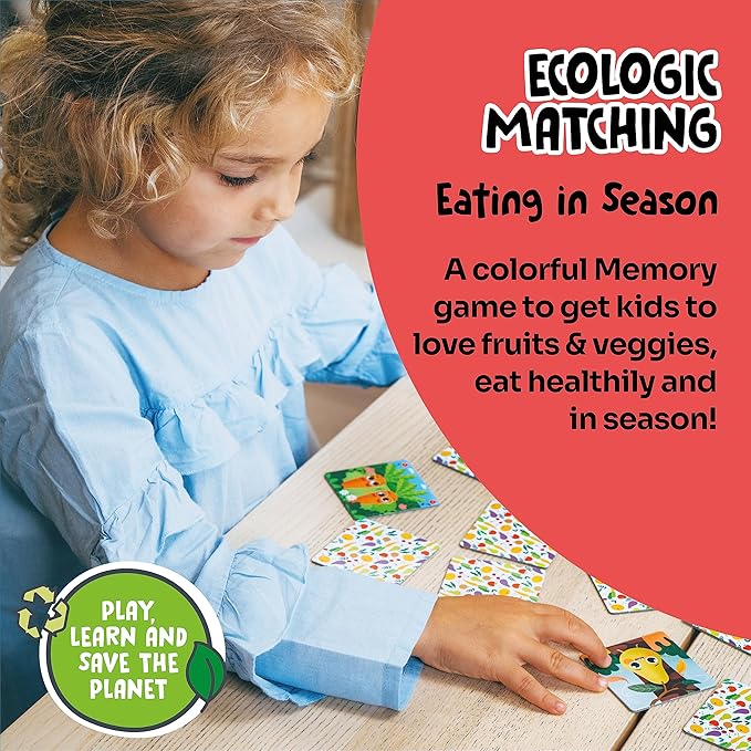 Eating in Season - A Family Puzzle Game About Eating Fruits & Vegetables - Fun & Educational Toddler Memory Games for Boys and Girls - Learning Resources for Kids Ages 2+ by Adventerra Games