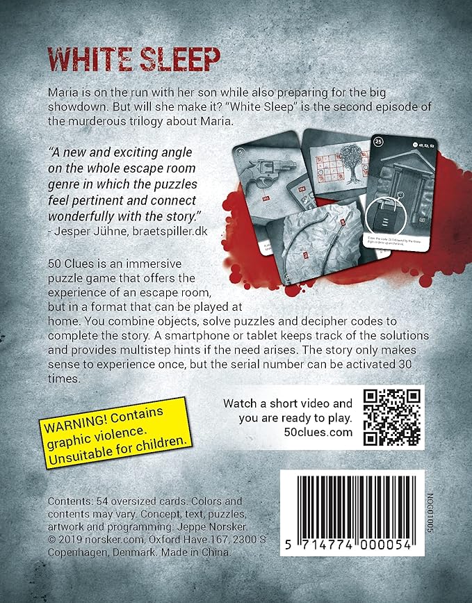 Black Rock 50 Clues | 50 Clues - Part 2: White Sleep | Puzzle Escape Game | Ages 16+ | 1-5 Players | 90 Minutes Playing Time