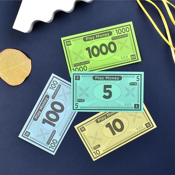 Play Money Suitable for Monopoly Board Game – 480 pcs of 60 Each Bill Denomination – Double Sides Printing Paper Money for Pretend Play Cashier, Monopoly Money Refill Packs - 480 pcs