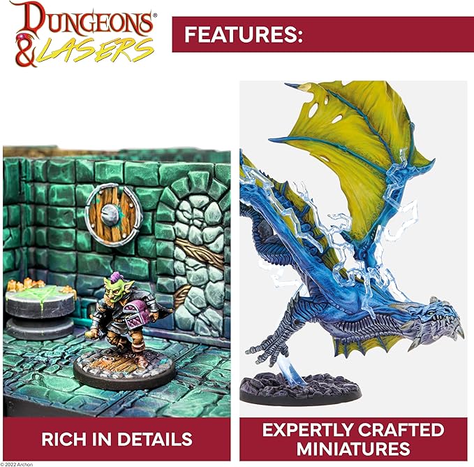 Dungeons & Lasers Townsfolk DND Miniatures Set - 62 NPC Figures with Scenic Bases for D&D and 5E Compatible RPG Games - 28MM, Unpainted, Unassembled - for 14 Years +