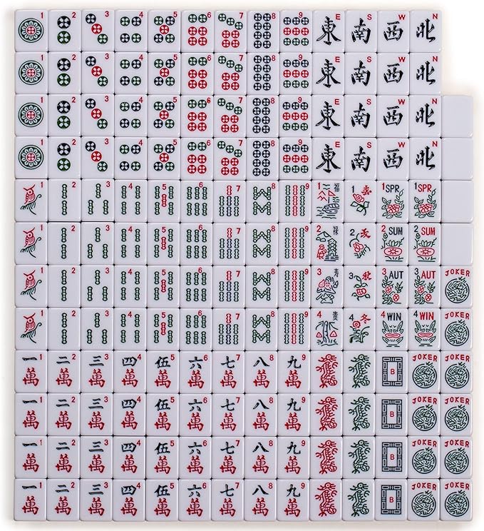 Yellow Mountain Imports Set of 166 American Mahjong Tiles, Huntington (Tiles Only Set)