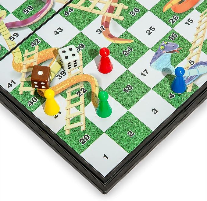 Magnetic Snakes and Ladders Board Game Set - 9.6 Inches