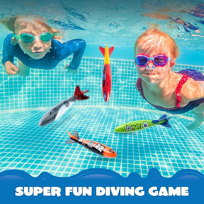 JOYIN 8 Pack Pool Toys, Shark Underwater Diving Toys, Colorful Swimming Toy Sinking Throwing for Kids Gifts Summer Swim Dive Training Water Fun Pool Games(Sharks)