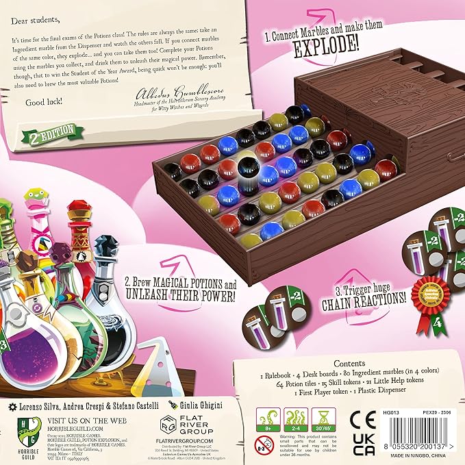 Horrible Games | Potion Explosion (3rd Edition) | Strategy Board Game | Now with a Plastic Marble Dispenser | 2 to 4 Players | 30+ Minutes | Ages 14+